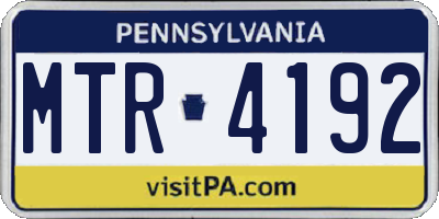 PA license plate MTR4192