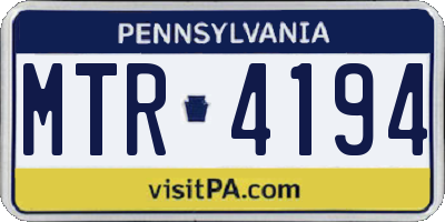 PA license plate MTR4194