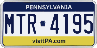 PA license plate MTR4195