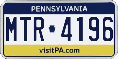 PA license plate MTR4196