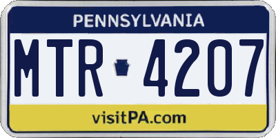 PA license plate MTR4207