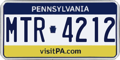 PA license plate MTR4212