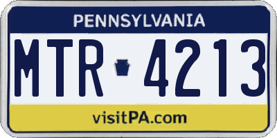 PA license plate MTR4213