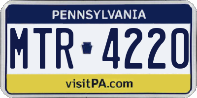PA license plate MTR4220