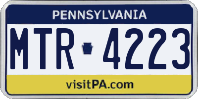PA license plate MTR4223