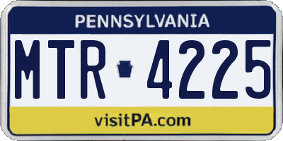 PA license plate MTR4225