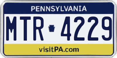 PA license plate MTR4229