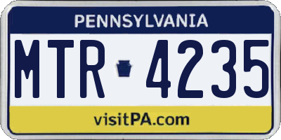 PA license plate MTR4235