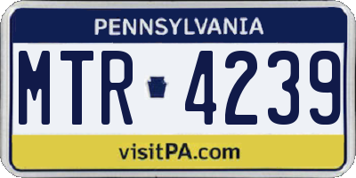 PA license plate MTR4239