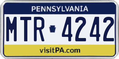 PA license plate MTR4242