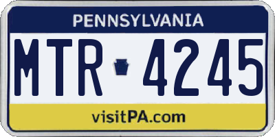 PA license plate MTR4245