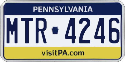 PA license plate MTR4246