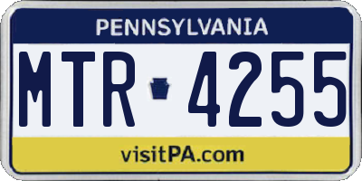 PA license plate MTR4255