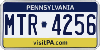 PA license plate MTR4256