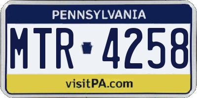 PA license plate MTR4258