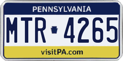 PA license plate MTR4265