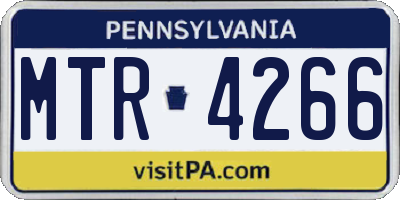 PA license plate MTR4266