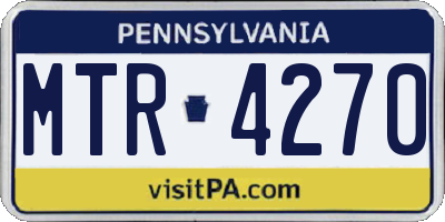 PA license plate MTR4270