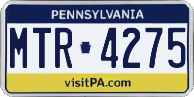 PA license plate MTR4275