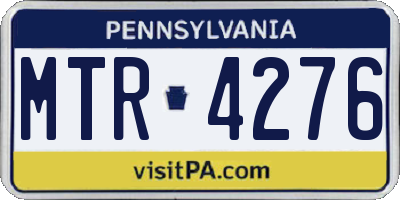 PA license plate MTR4276