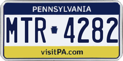 PA license plate MTR4282