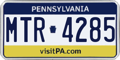 PA license plate MTR4285