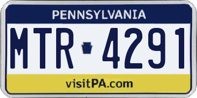 PA license plate MTR4291