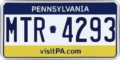 PA license plate MTR4293
