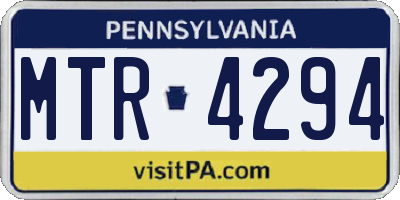 PA license plate MTR4294