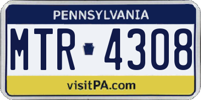 PA license plate MTR4308