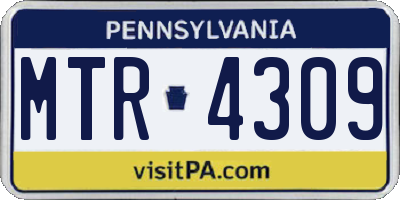 PA license plate MTR4309
