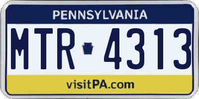 PA license plate MTR4313