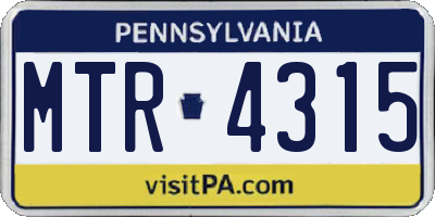 PA license plate MTR4315