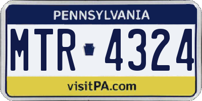 PA license plate MTR4324