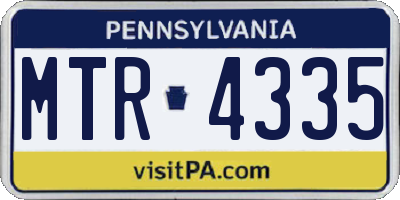 PA license plate MTR4335