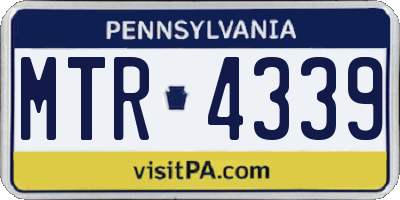 PA license plate MTR4339