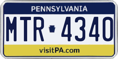 PA license plate MTR4340