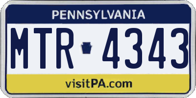 PA license plate MTR4343