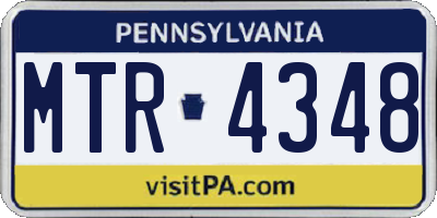 PA license plate MTR4348