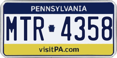 PA license plate MTR4358