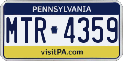 PA license plate MTR4359