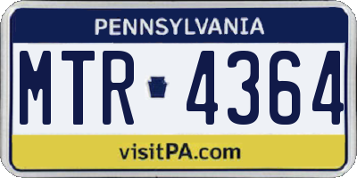 PA license plate MTR4364