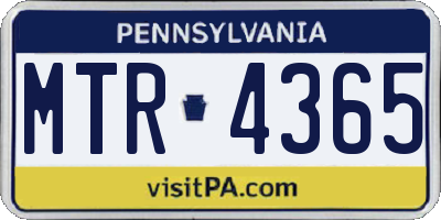 PA license plate MTR4365