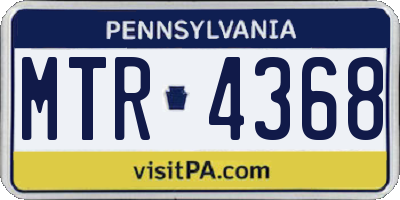 PA license plate MTR4368