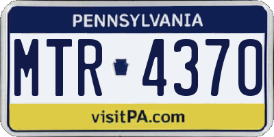 PA license plate MTR4370