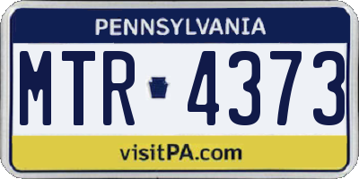PA license plate MTR4373