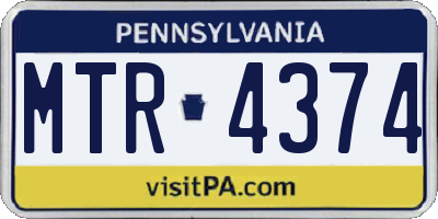 PA license plate MTR4374