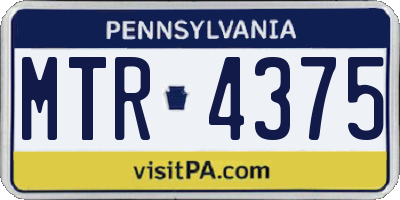 PA license plate MTR4375
