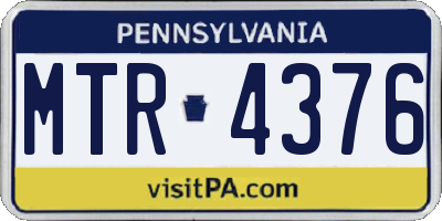 PA license plate MTR4376