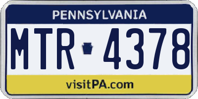 PA license plate MTR4378